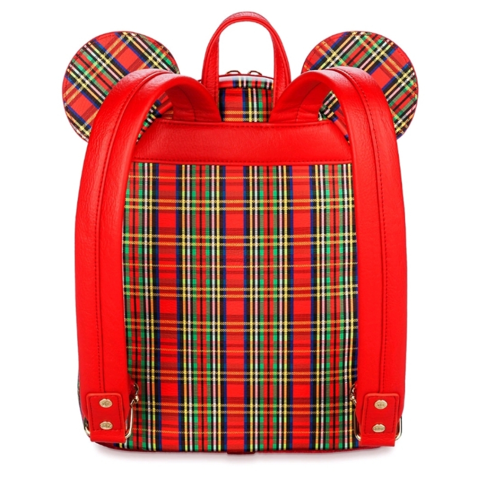NWT Disney Mickey Mouse Red Plaid Loungefly Mini Backpack Christmas 2023 - Picture 2 of 4